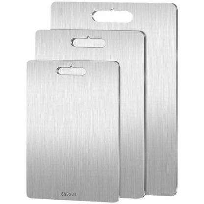 Planche à découper en acier inoxydable, Planche de cuisine résistante avec poignée intégrée-Planche à découper-29 × 20 cm-Oslo France