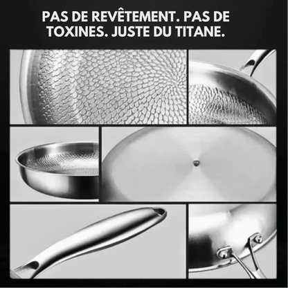 Poêle de cuisine en titane finition martelée – manche ergonomique pour cuisson quotidienne-cuisine-Oslo France