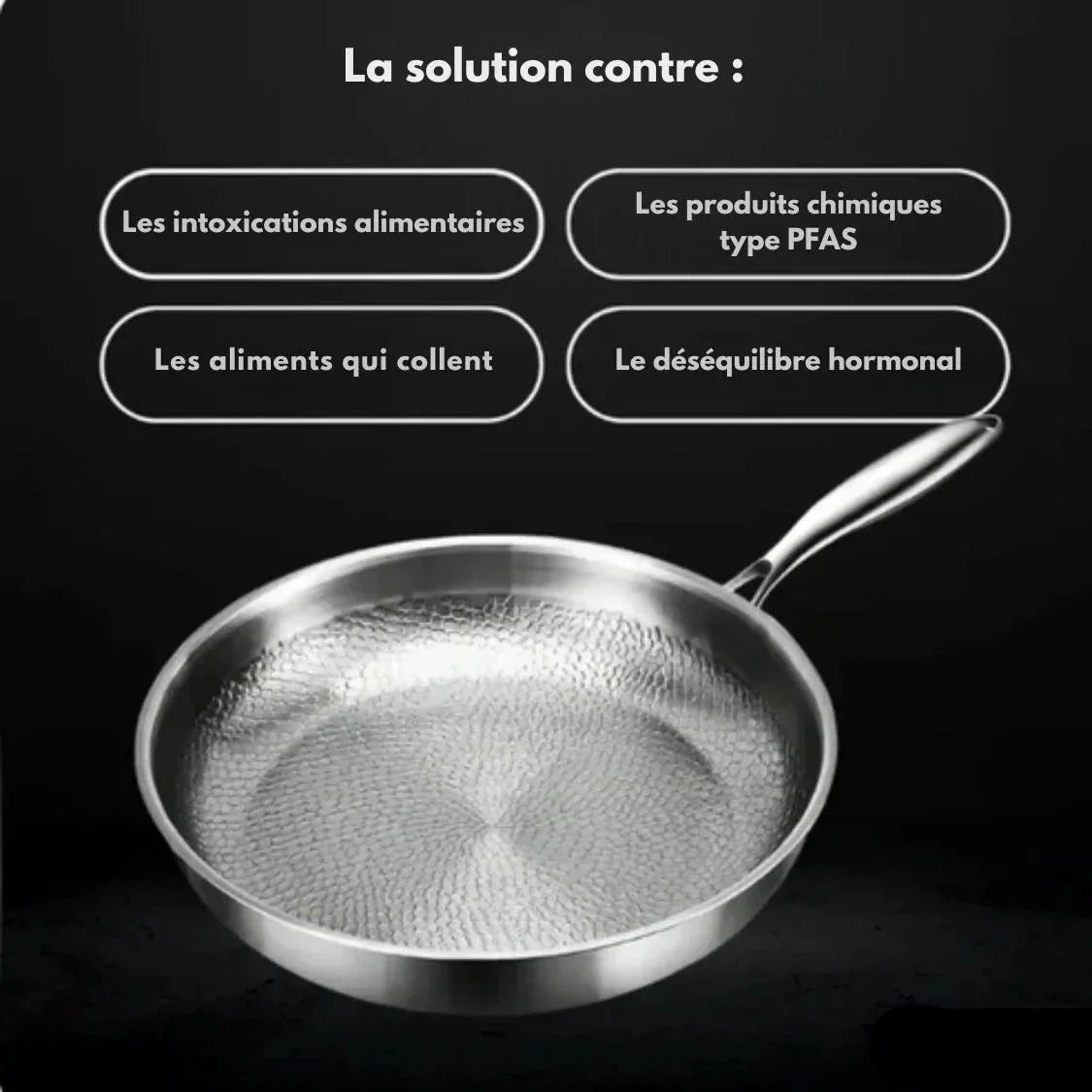Poêle de cuisine en titane finition martelée – manche ergonomique pour cuisson quotidienne-cuisine-Oslo France