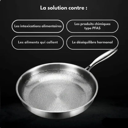 Poêle de cuisine en titane finition martelée – manche ergonomique pour cuisson quotidienne-cuisine-Oslo France