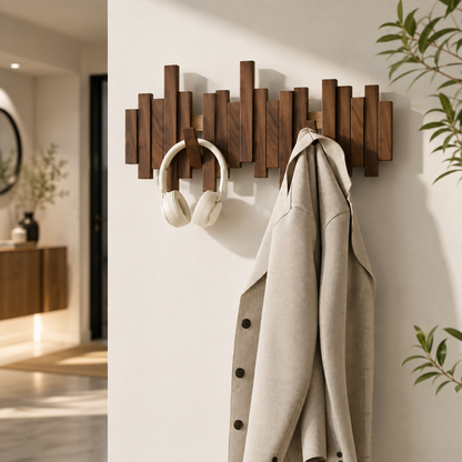 Porte-Manteau Mural en Bois – Design Scandinave à Crochets Magnétiques-décoration intérieure-Oslo France