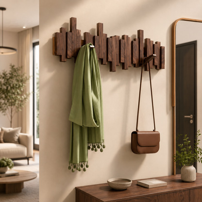 Porte-Manteau Mural en Bois – Design Scandinave à Crochets Magnétiques-décoration intérieure-Oslo France