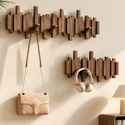 Porte-Manteau Mural en Bois – Design Scandinave à Crochets Magnétiques-décoration intérieure-Oslo France