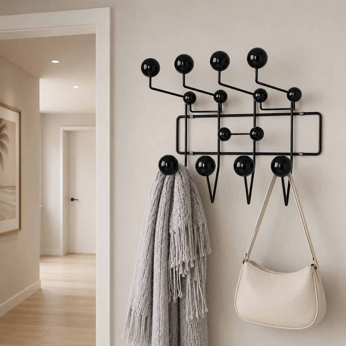 Porte Manteau Mural Multicolore avec Crochets Robustes | Solution Décorative pour Rangement Pratique 4