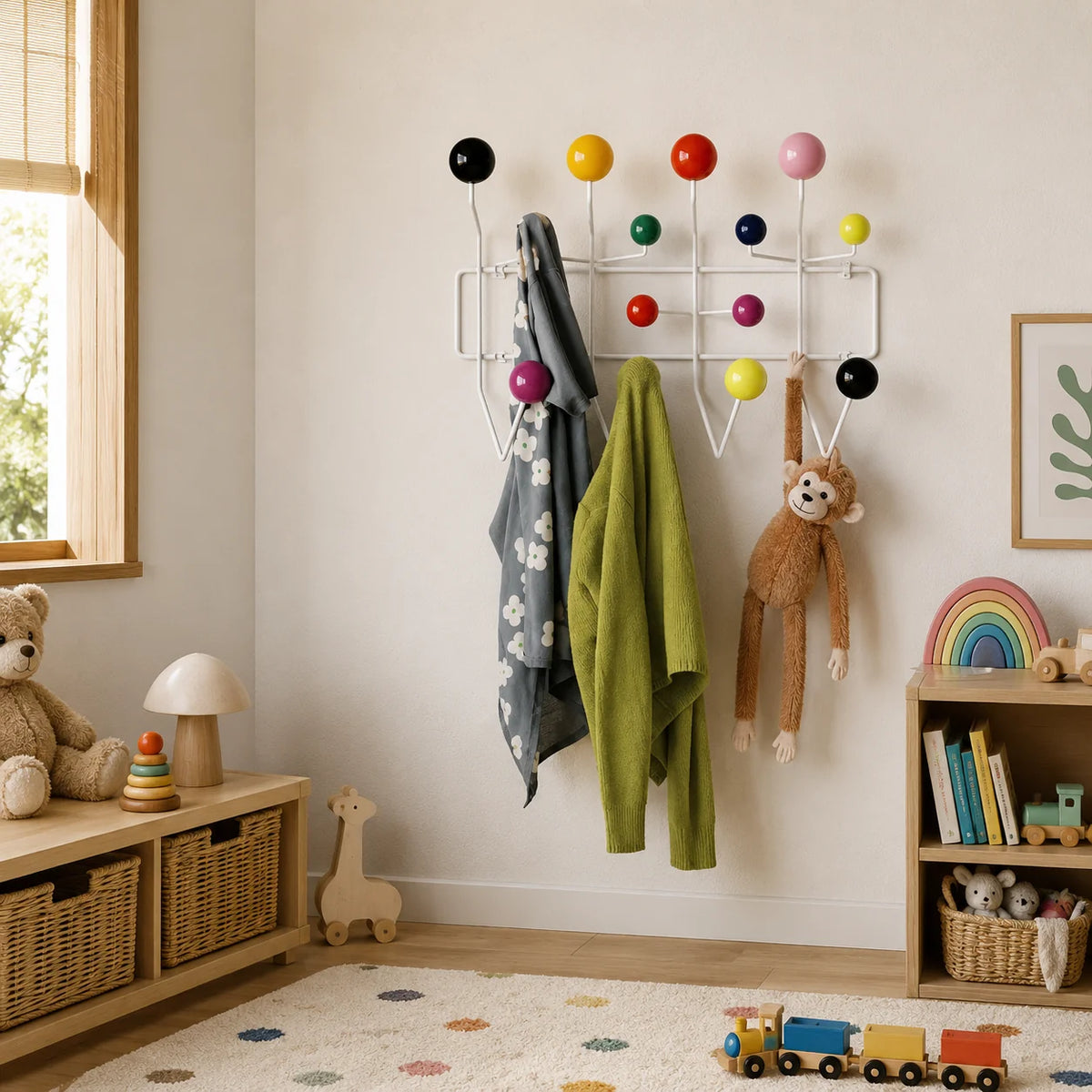 Porte Manteau Mural Multicolore avec Crochets Robustes | Solution Décorative pour Rangement Pratique 6