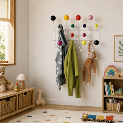 Porte Manteau Mural Multicolore avec Crochets Robustes | Solution Décorative pour Rangement Pratique 6