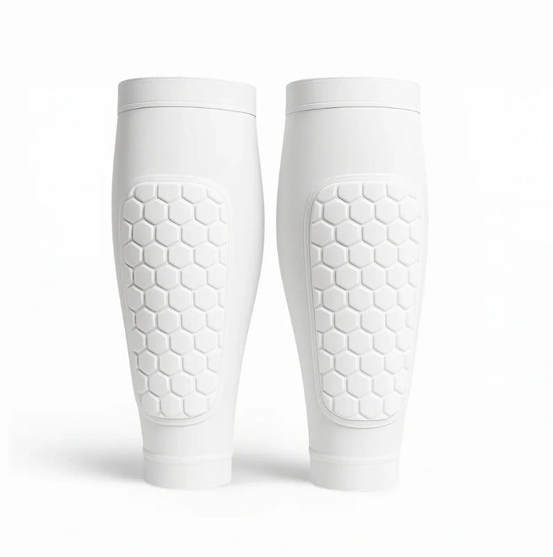 Protège-tibias de sport avec protection rembourrée, pour football, ski et activités sportives-vêtement-Blanc-XS-Oslo France