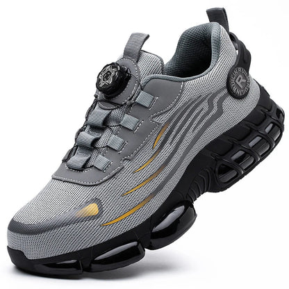 Chaussures de Sécurité Homme Gris et Noir – Baskets de Travail, Semelle Épaisse