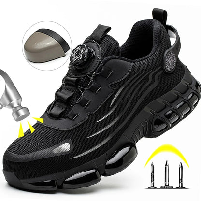 Chaussures de Sécurité Homme Gris et Noir – Baskets de Travail, Semelle Épaisse