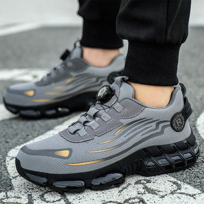 Chaussures de Sécurité Homme Gris et Noir – Baskets de Travail, Semelle Épaisse