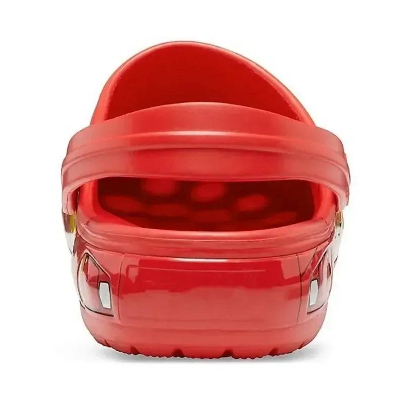 Sabots enfant type Crocs rouges – Chaussures à motif voiture de course-vêtement-Oslo France