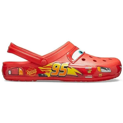 Sabots enfant type Crocs rouges – Chaussures à motif voiture de course-vêtement-Oslo France