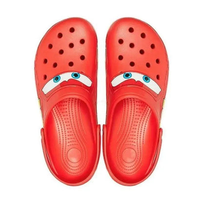 Sabots enfant type Crocs rouges – Chaussures à motif voiture de course-vêtement-Oslo France