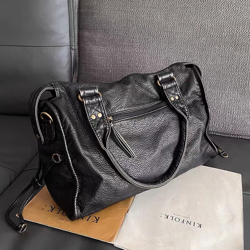 Sac à Main Femme en Cuir – Sac Bandoulière Cabas Vintage avec Poches-vêtement-Oslo France