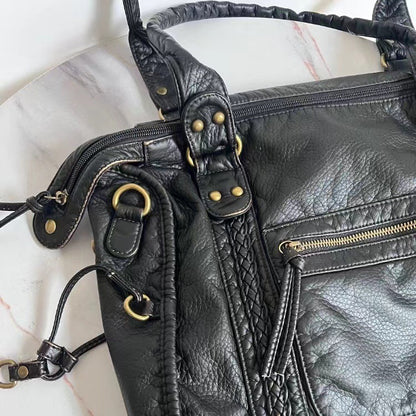 Sac à Main Femme en Cuir – Sac Bandoulière Cabas Vintage avec Poches-vêtement-Oslo France