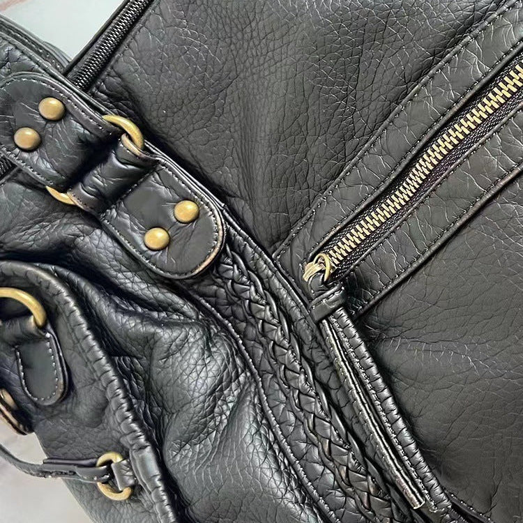 Sac à Main Femme en Cuir – Sac Bandoulière Cabas Vintage avec Poches-vêtement-Oslo France