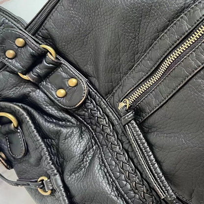 Sac à Main Femme en Cuir – Sac Bandoulière Cabas Vintage avec Poches-vêtement-Oslo France