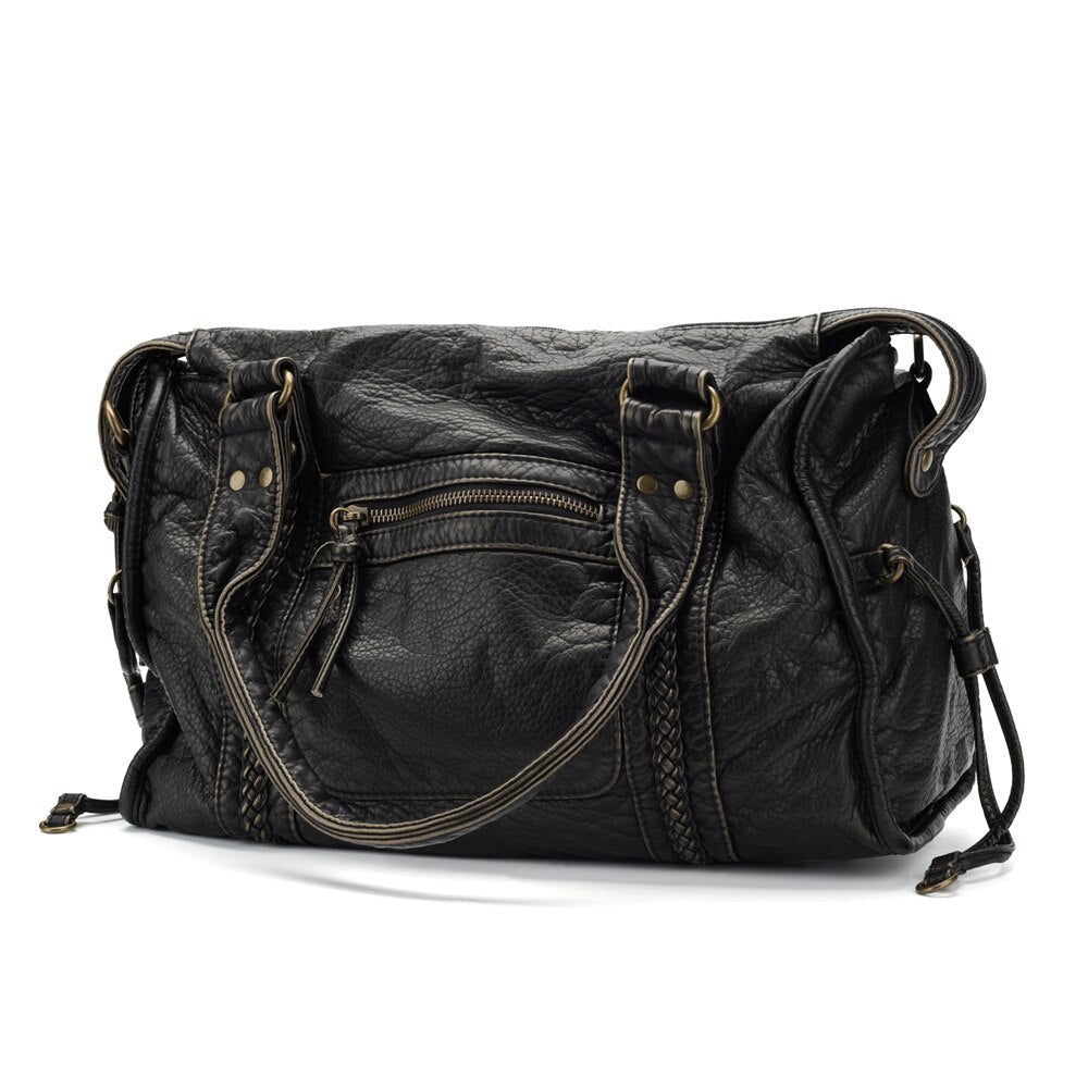 Sac à Main Femme en Cuir – Sac Bandoulière Cabas Vintage avec Poches-vêtement-Oslo France