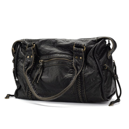 Sac à Main Femme en Cuir – Sac Bandoulière Cabas Vintage avec Poches-vêtement-Oslo France