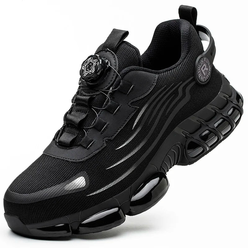 Chaussures de Sécurité Homme Gris et Noir – Baskets de Travail, Semelle Épaisse