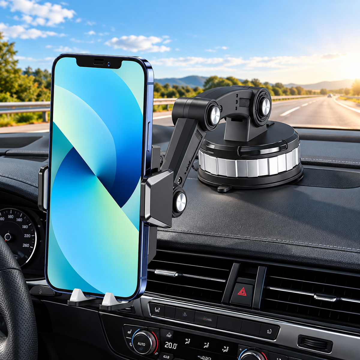 Support Téléphone Voiture à Ventouse – Fixation Tableau de Bord avec Bras Orientable-accessoires-Oslo France
