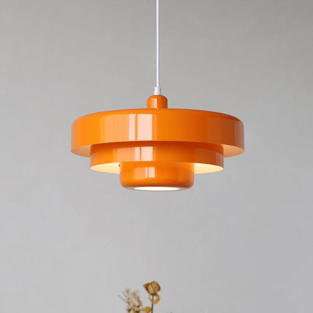 Suspension Design Vintage Noire et Verte – Luminaire Suspendu Étagé pour Salon, Cuisine, Salle à Manger – Lustre Moderne Rétro-lumière-Orange-Blanc froid-Oslo France