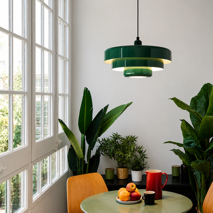 Suspension Design Vintage Noire et Verte – Luminaire Suspendu Vintage