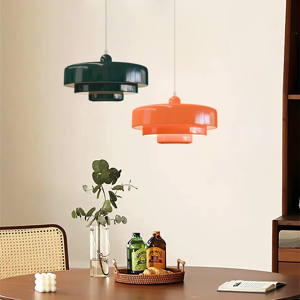 Suspension Design Vintage Noire et Verte – Luminaire Suspendu Étagé pour Salon, Cuisine, Salle à Manger – Lustre Moderne Rétro-lumière-Oslo France