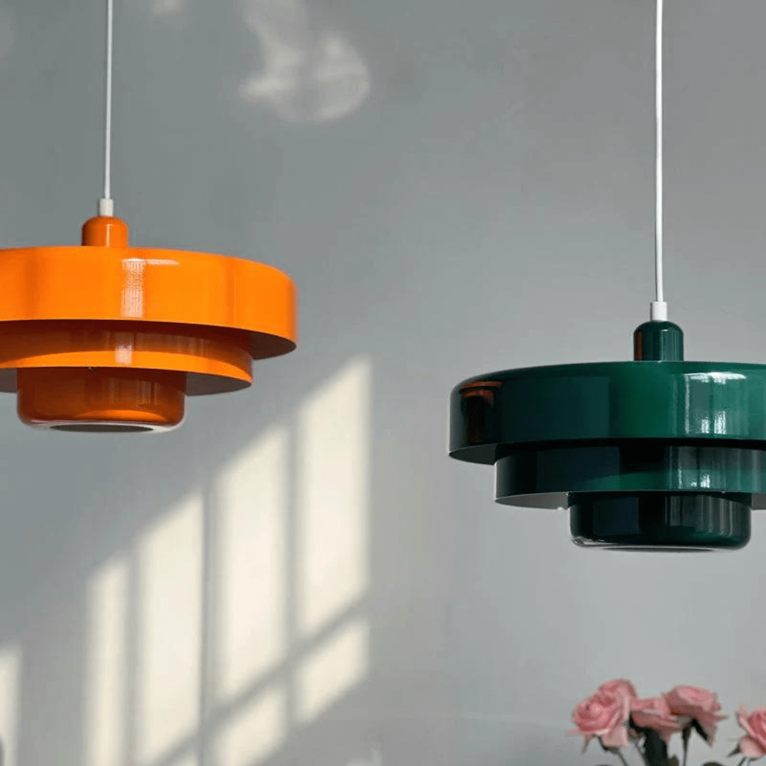 Suspension Design Vintage Noire et Verte – Luminaire Suspendu Étagé pour Salon, Cuisine, Salle à Manger – Lustre Moderne Rétro-lumière-Oslo France