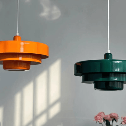 Suspension Design Vintage Noire et Verte – Luminaire Suspendu Étagé pour Salon, Cuisine, Salle à Manger – Lustre Moderne Rétro-lumière-Oslo France