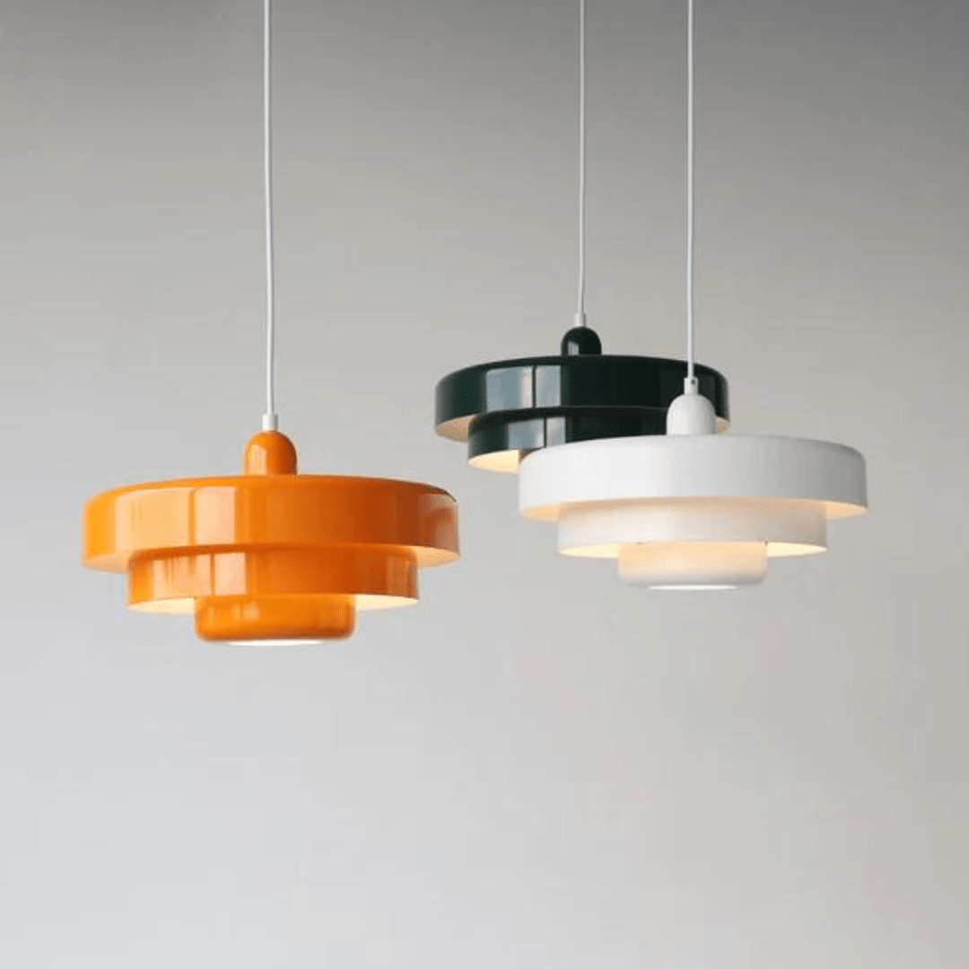 Suspension Design Vintage Noire et Verte – Luminaire Suspendu Étagé pour Salon, Cuisine, Salle à Manger – Lustre Moderne Rétro-lumière-Oslo France
