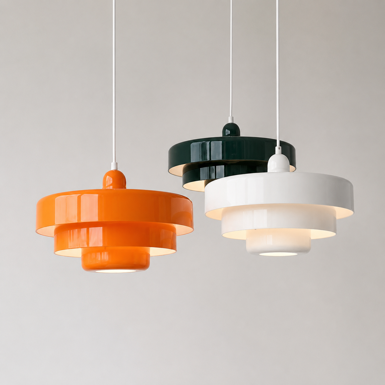 Suspension Design Vintage Noire et Verte – Luminaire Suspendu Vintage