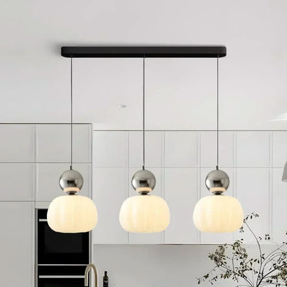 Suspension LED Design 3 Lumières – Lustre Moderne pour Îlot de Cuisine, Salle à Manger, Salon et Chambre | Luminaire Suspendu Contemporain-lumière-Silver-Trois tête-Oslo France