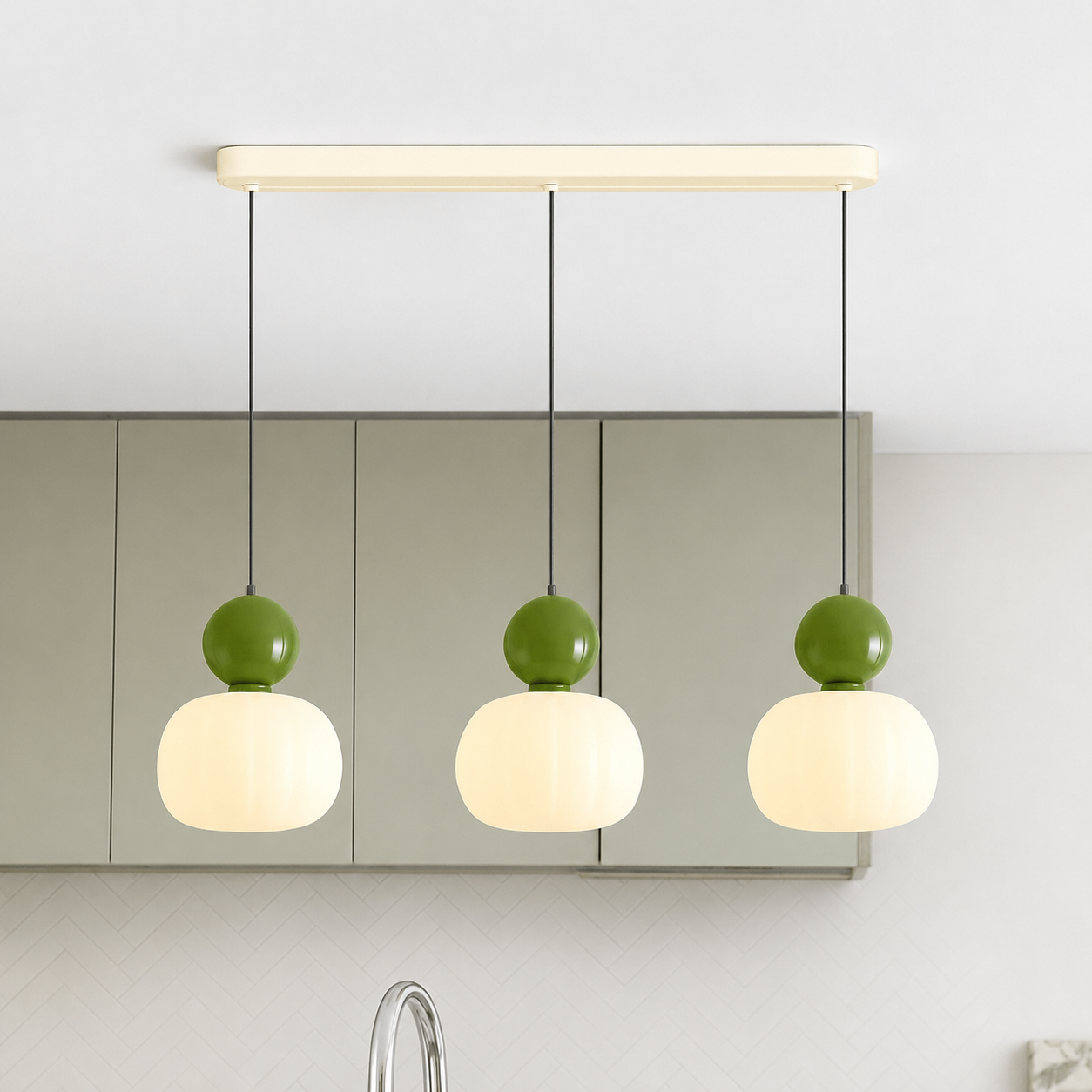 Suspension LED Design 3 Lumières – Lustre Moderne pour Îlot de Cuisine