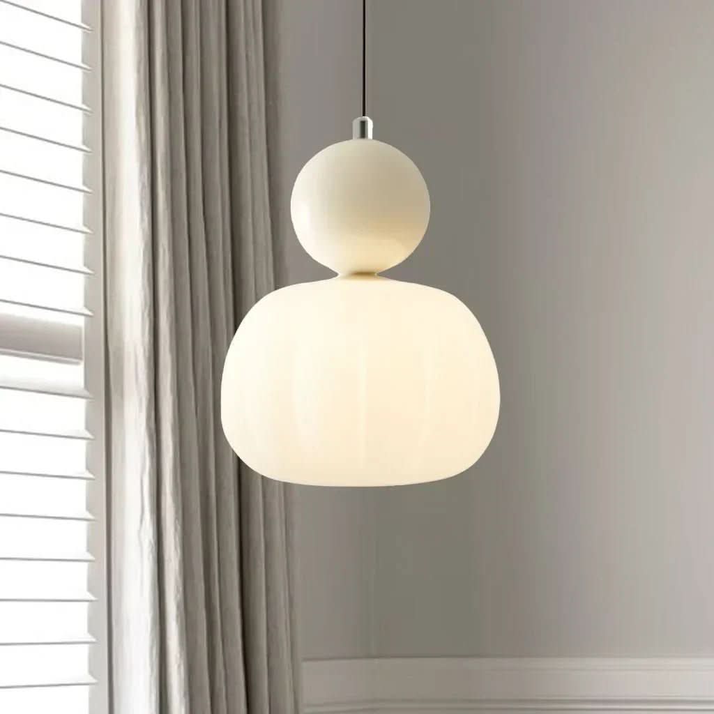 Suspension LED Design 3 Lumières – Lustre Moderne pour Îlot de Cuisine, Salle à Manger, Salon et Chambre | Luminaire Suspendu Contemporain-lumière-Beige-Une tête-Oslo France