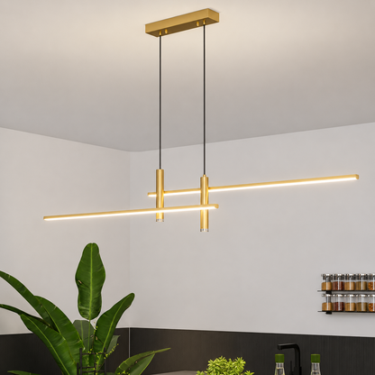 Suspension LED Linéaire Design Noire — Luminaire Table à Manger