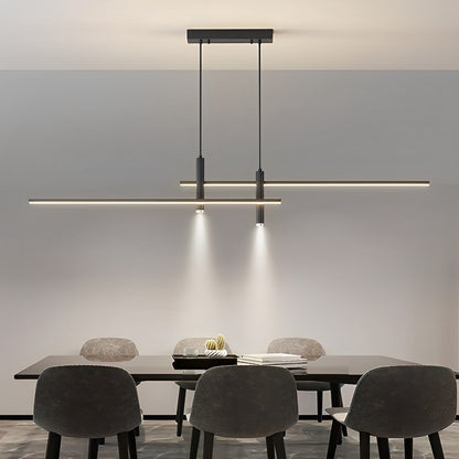 Suspension LED Linéaire Design Noire — Luminaire Table à Manger-lumière-Noir-90 cm-Oslo France