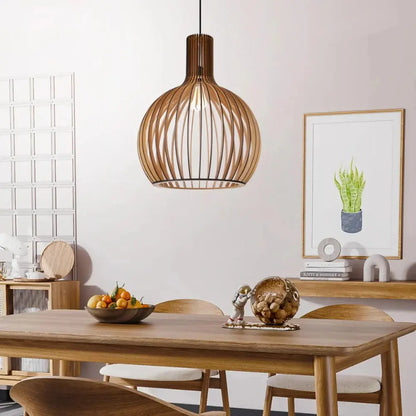 Suspension Éclairante | Lampe Suspendue en Bois Avec Câble Ajustable | Ambiance Chaleureuse Pour Salle à Manger 2
