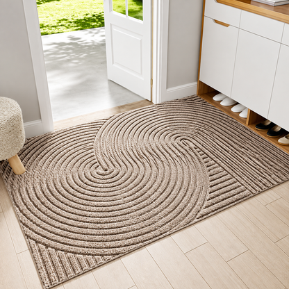 Tapis d'Entrée Antidérapant Résistant à la Pluie – Motif Graphique-décoration intérieure-Kaki-45x75CM-Oslo France