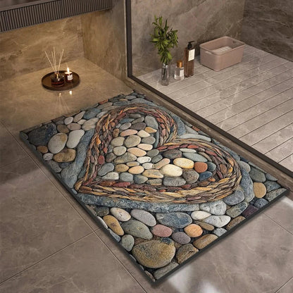 Tapis de bain, tapis de sol antidérapant pour salle de bain, design naturel et décoratif-salle de bain-6-40 cm x 60cm-Oslo France