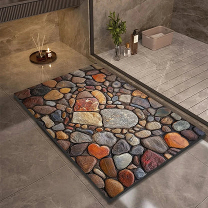 Tapis de bain, tapis de sol antidérapant pour salle de bain, design naturel et décoratif-salle de bain-Oslo France