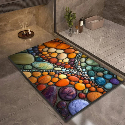 Tapis de bain, tapis de sol antidérapant pour salle de bain, design naturel et décoratif-salle de bain-5-40 cm x 60cm-Oslo France
