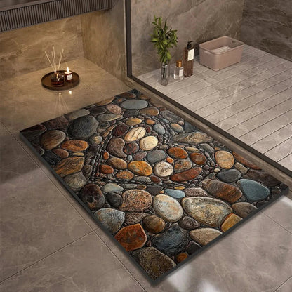 Tapis de bain, tapis de sol antidérapant pour salle de bain, design naturel et décoratif-salle de bain-4-40 cm x 60cm-Oslo France