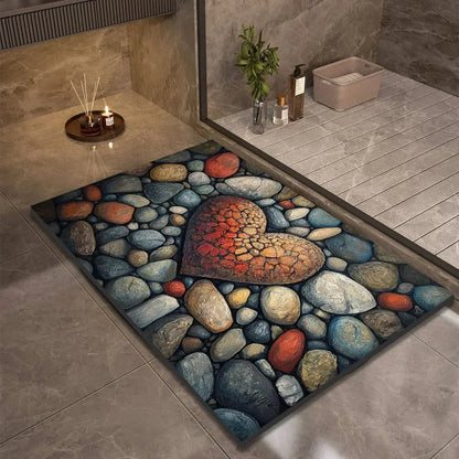 Tapis de bain, tapis de sol antidérapant pour salle de bain, design naturel et décoratif-salle de bain-Oslo France