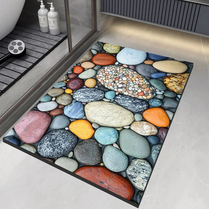 Tapis de bain, tapis de sol antidérapant pour salle de bain, design naturel et décoratif-salle de bain-Oslo France