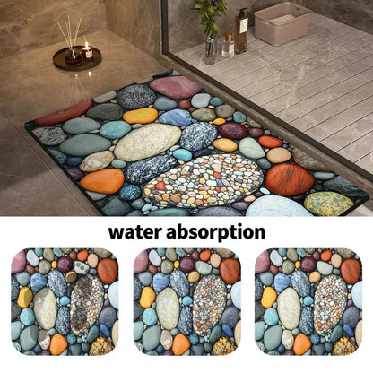 Tapis de bain, tapis de sol antidérapant pour salle de bain, design naturel et décoratif-salle de bain-Oslo France