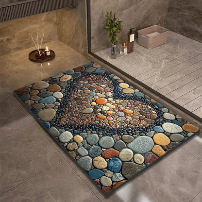 Tapis de bain, tapis de sol antidérapant pour salle de bain, design naturel et décoratif-salle de bain-Oslo France