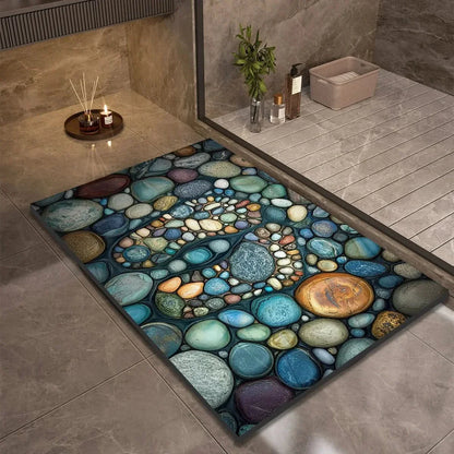 Tapis de bain, tapis de sol antidérapant pour salle de bain, design naturel et décoratif-salle de bain-8-40 cm x 60cm-Oslo France