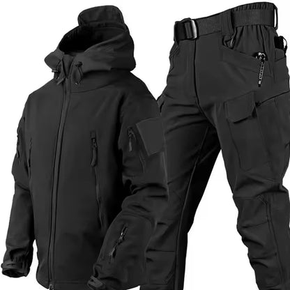 Veste Randonnée Homme Imperméable en Softshell avec Doublure Polaire | Ensemble Confortable pour Activités Extérieures 0