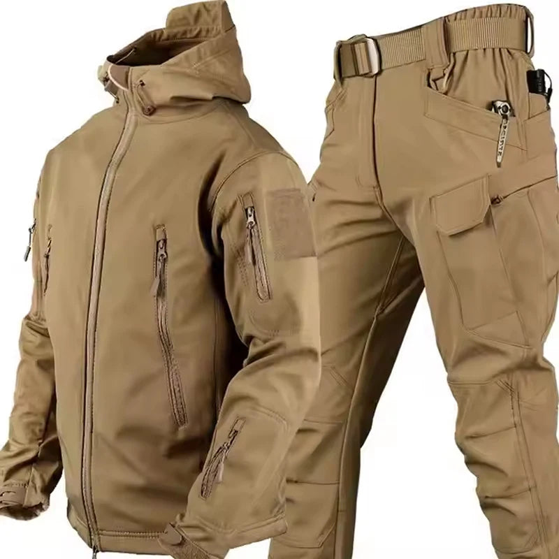 Veste Randonnée Homme Imperméable en Softshell avec Doublure Polaire | Ensemble Confortable pour Activités Extérieures 3
